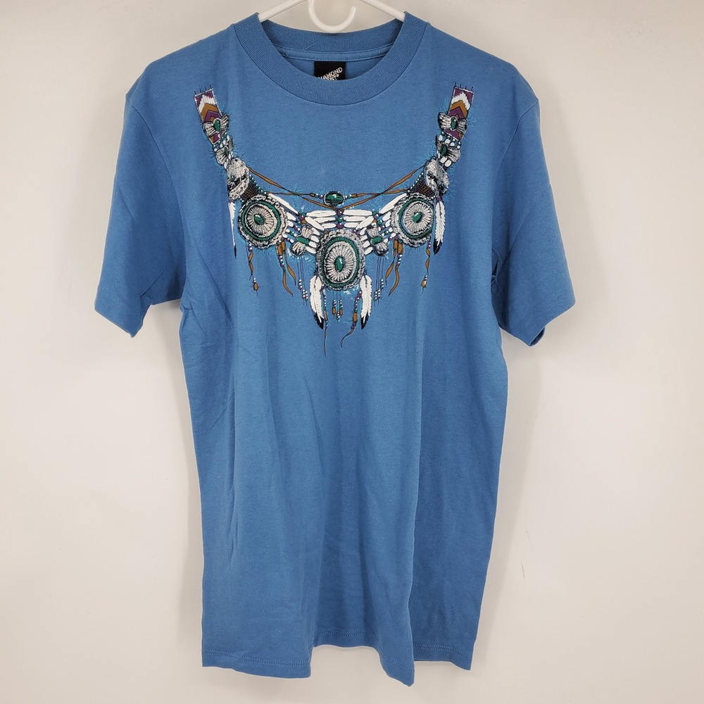 Vintage Diamond Dust Southwestern Native American Indian‎ Dreamcatcher T Shirt L